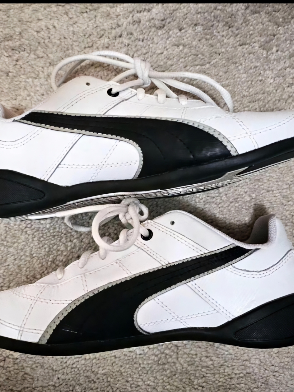 Men's White and Black Athletic Sneakers